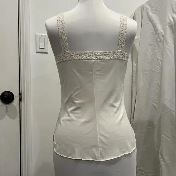 Vintage Romantic OLGA Petite Ivory Satin Lace Camisole Bustier Slip Chemise S - Picture 5 of 7